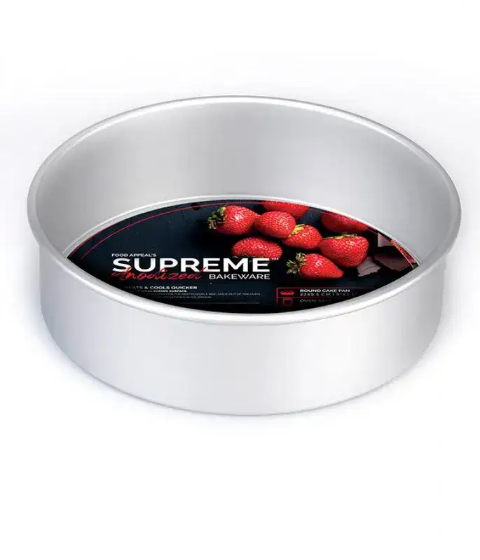 תבנית אנודייז גבוהה תחתית נשלפת קוטר 24 גובה 9.5 ס"מ- פוד אפיל