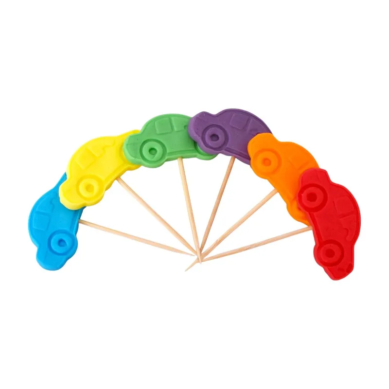 קישוט בצק סוכר- מכוניות על קיסם