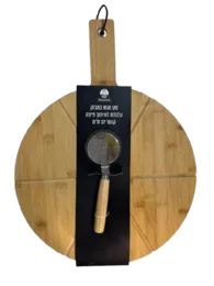 סט מגש במבוק וגלגלת פיצה קוטר 37