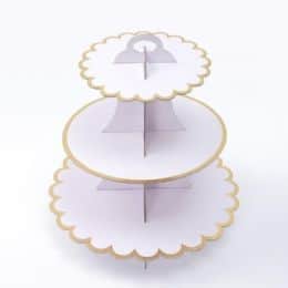 מעמד 3 קומות מקרטון צבע לבן