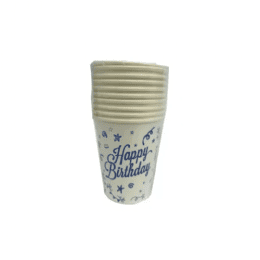 חבילת 10 כוסות נייר -HAPPY B-DAY-כחול