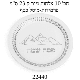 חבילת 10 צלחות הדפס כסף פסח שמח