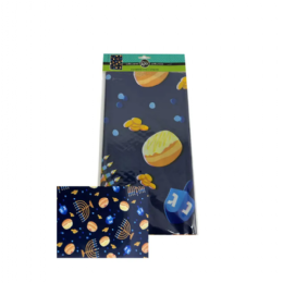 מפת שולחן מניילון סמלי חנוכה-כחול