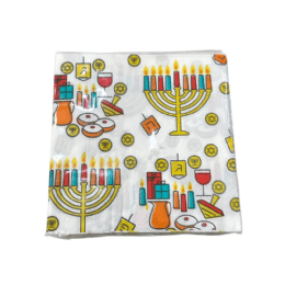 חבילת 20 מפיות חנוכה צבעוני רקע לבן