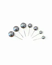 סט 7 כדורים בצבע כסף טופר לקישוט עוגה