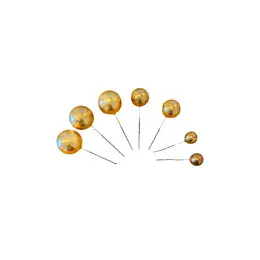 סט 7 כדורים בצבע זהב טופר לקישוט עוגה