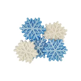 קישוט בצק סוכר- פתיתי שלג לבן תכלת