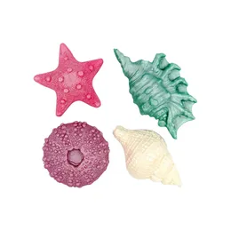 קישוט בצק סוכר- קונכיות גדולות צבעוני מבריק