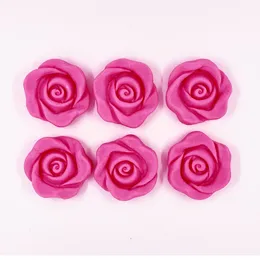 קישוט בצק סוכר- פרח ורד 6 יח' ורוד