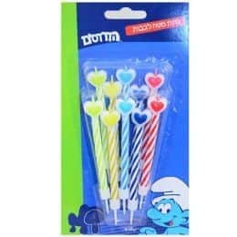 נרות מטה לבבות- גוונים כחולים