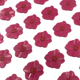 קישוט שוקולד פרח ורוד- 10 יח