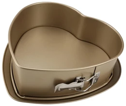 תבנית קפיץ לב מוזהבת גודל 24 גובה 9 סמ