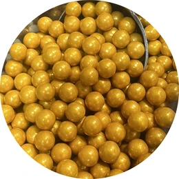 סוכריות פנינים זהב גדולות 10 ממ- פרווה, מחיר ל100 גרם