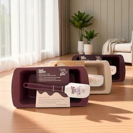 תבנית אינגליש רחבה (מתאימה ללחם) עם לקקן תואם פוד אפיל- צבע בורדו