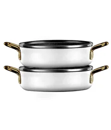 זוג מחבתות קוטר 16 פוד אפיל- לבן זהב