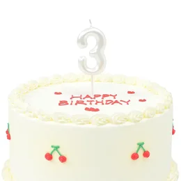 נר יום הולדת לבן פנינה- מספר 3