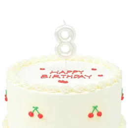 נר יום הולדת לבן פנינה- מספר 8