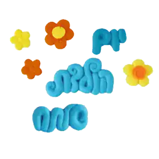 קישוט בצק סוכר- יום הולדת כחול וקישוטים