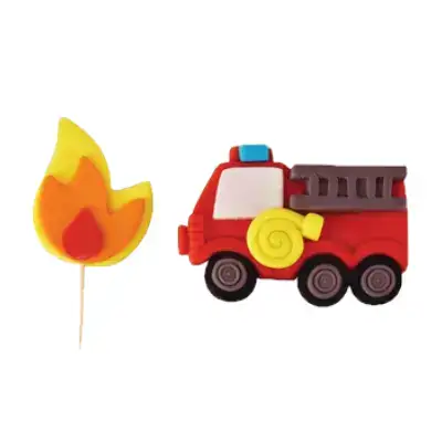 קישוט בצק סוכר- כבאית ואש