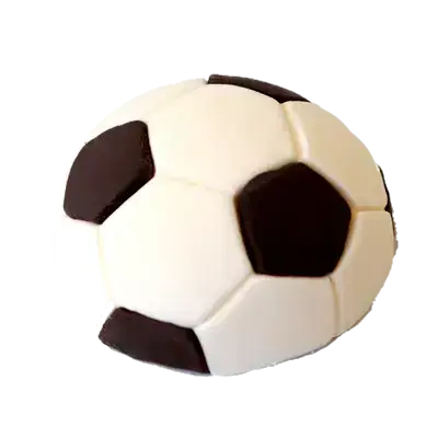 קישוט בצק סוכר- חצי כדור כדורגל- קוטר 7 סמ
