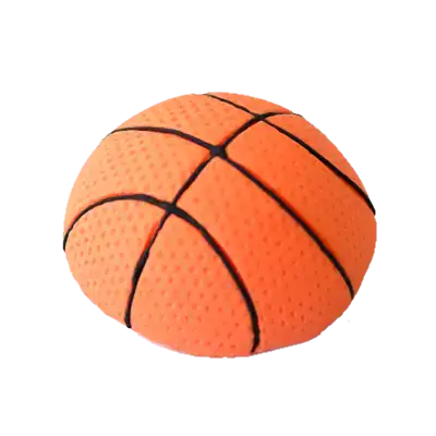 קישוט בצק סוכר- חצי כדור כדורסל- קוטר 7 סמ