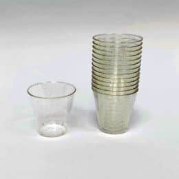 כוס שוט נצנצים זהב- 25 יח