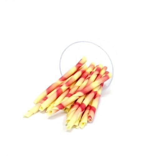 קישוט מקלות ארוכים שוקולד ורוד ולבן-מחיר ל100 גרם, חלבי