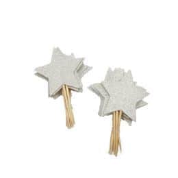 סט דגלוני כוכבים כסף- 12 יח