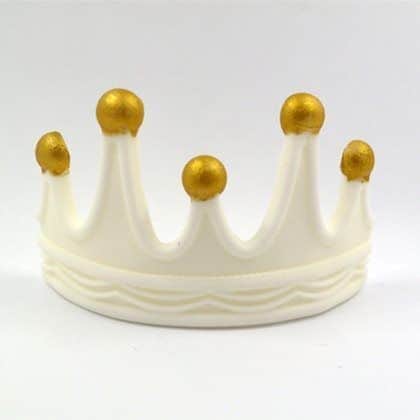 קישוט בצק סוכר- כתר מלך קטן לבן