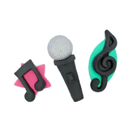 קישוט בצק סוכר- סט מיקרופון שחור