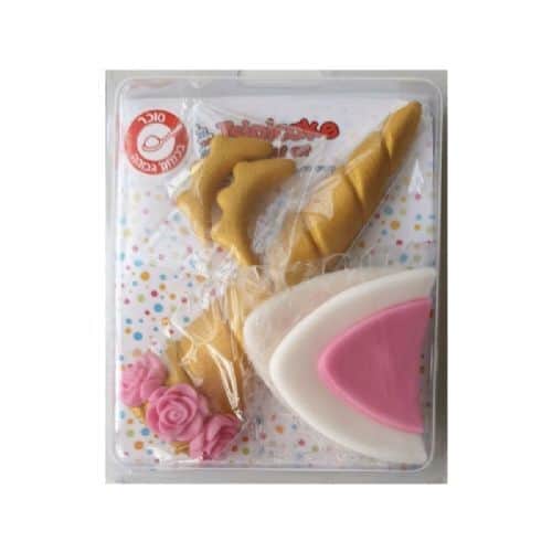 קישוט בצק סוכר-ערכת חד קרן זהב