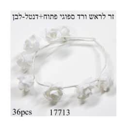 זר לראש או לקישוט סלסלה צבע לבן