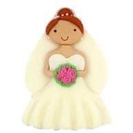 קישוט בצק סוכר- כלה שיער חום