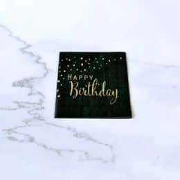 מפית שחורה כיתוב זהב גודל 13 סמ- 16 יח