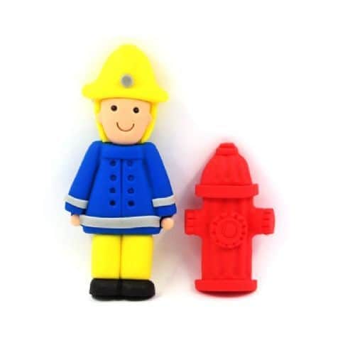 קישוט בצק סוכר-לוחם אש מבצק סוכר