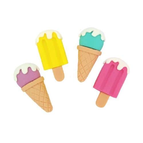 קישוט בצק סוכר- 4 גלידות